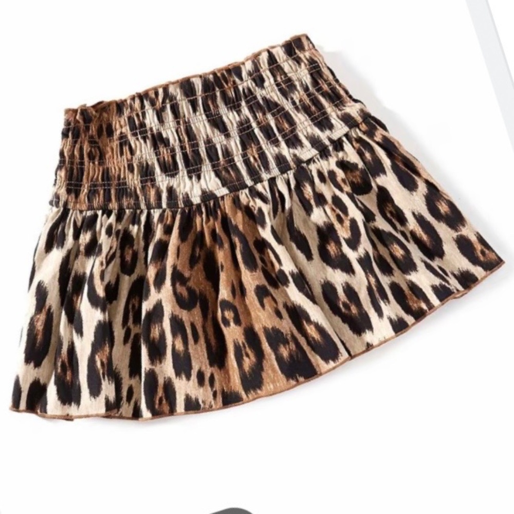 GB Girls "Sydney Cheetah print Scrunch skirt with shorts liner” NWT